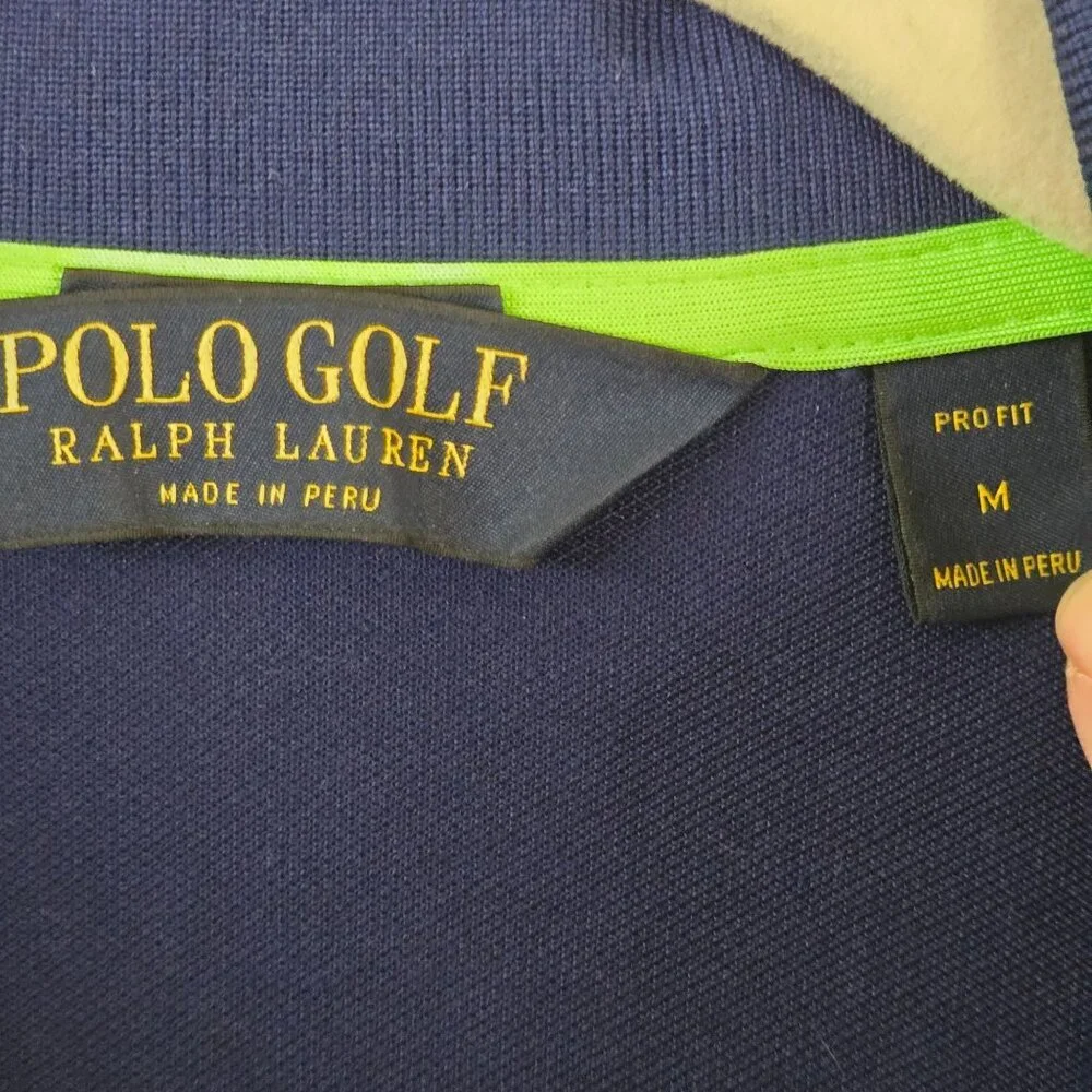Polo Ralph Lauren Golf Long Sleeve Navy Large Polo Pony Golf Jersey Size M